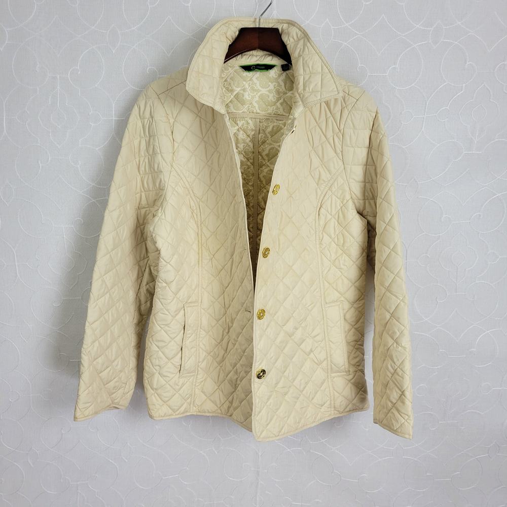 Wonder Womens Jacket Sz 24 White Puff Teddy Quilted Collared Winter Long Sleeve